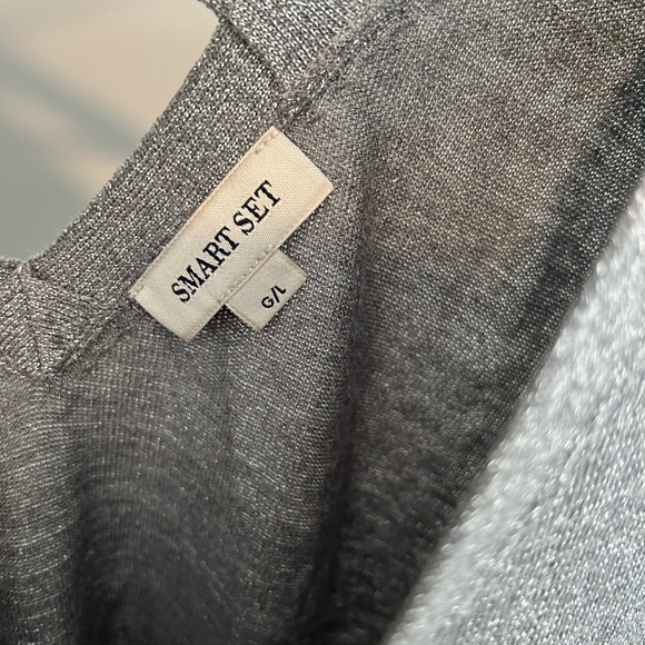 Smart Set Metallic Gray Knit Top - Picture 3 of 4